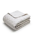 Couvre-lit XL Damask Floralia taupe - 220x250 cm