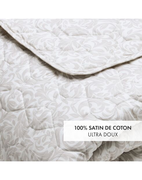 Couvre-lit XL Damask Floralia taupe - 220x250 cm