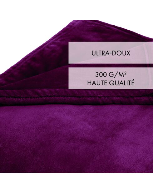 Maxi plid/copriletto in pile bordeaux - 180x220 cm