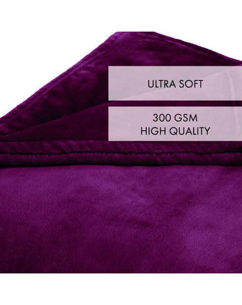 Maxi plid/copriletto in pile bordeaux - 180x220 cm