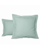 Taie d'oreiller carrée en percale de coton uni horizon - 65x65cm