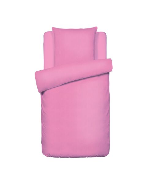 Bettbezug Uni aus Baumwollgaze mit Kissenbezug 06 - 140x200 cm, rosa
