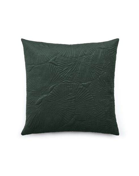 Kissenhülle aus Samt mit dunkelgrünem Blumenmuster - 45x45 cm