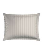 Set de 2 taies d'oreiller en satin de coton rayure tissé dobby Jacquard taupe - 50x70 cm