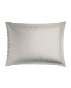 Set de 2 taies d'oreiller en satin de coton rayure tissé dobby Jacquard taupe - 50x70 cm