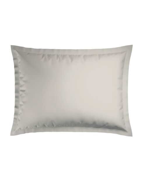 Set de 2 taies d'oreiller en satin de coton rayure tissé dobby Jacquard taupe - 50x70 cm