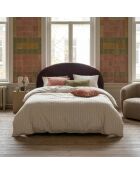Set de 2 taies d'oreiller en satin de coton rayure tissé dobby Jacquard taupe - 50x70 cm