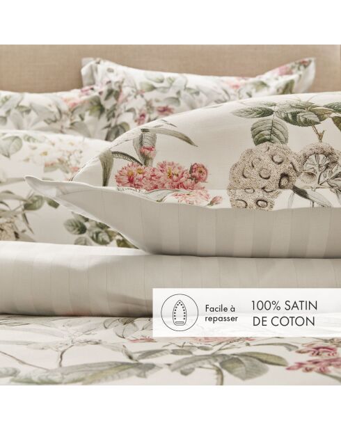 Set de 2 taies d'oreiller en satin de coton Rozas blanc - 2x(50x70 cm)
