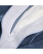 Fodera per pouf senza morbida imbottitura in velluto a coste blu - 80x100 cm