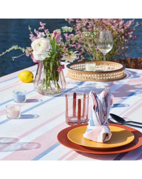 Lot de 4 serviettes de table rayées pastels - 47x47cm