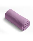 Drap-housse en satin de coton Fleurs vintage violet - 90x200 cm