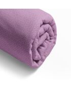 Drap-housse en satin de coton Fleurs vintage violet - 90x200 cm