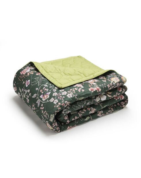 Couvre-lit XL Murmure floral vert - 220x250 cm