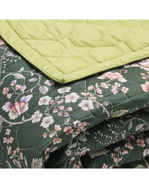 Couvre-lit XL Murmure floral vert - 220x250 cm