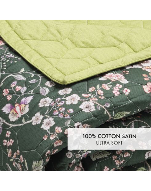 Couvre-lit XL Murmure floral vert - 220x250 cm