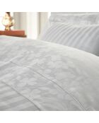 Copripiumino in raso di cotone intrecciato jacquard bianco Jacquard + 2 federe