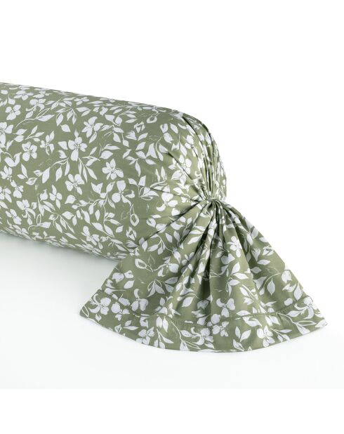 Floréal groene katoenen satijnen bolstertas - 43x210 cm