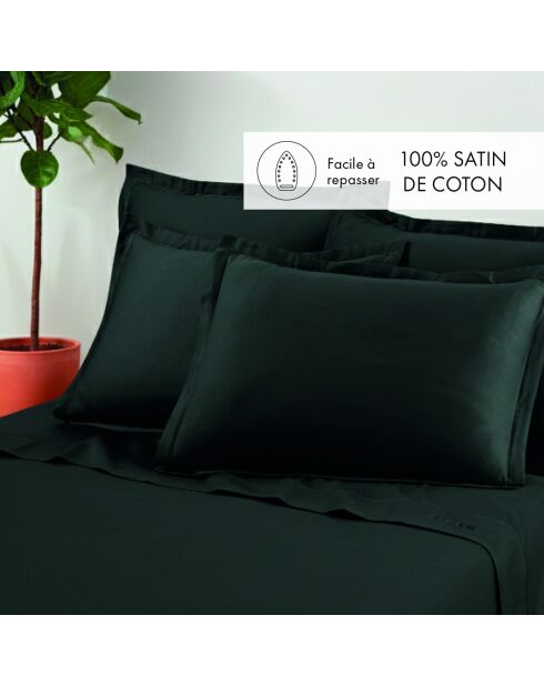 Set de 2 taies d'oreiller en satin de coton Uni 1 baratta gris 03 - 2x(63x63 cm)