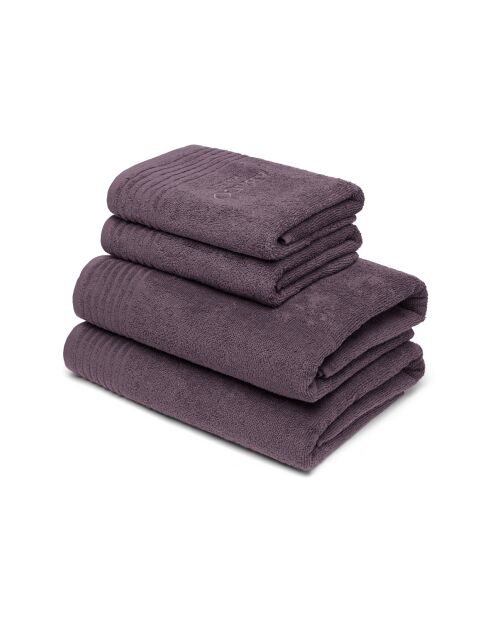 Asciugamano in cotone pettinato LT + telo da bagno in schiuma color malva - 2x (50x100 cm) + 2x (70x140 cm)