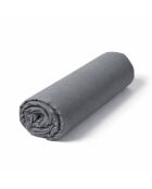 Drap housse en percale de coton uni gris