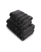 Set de 2 serviettes et 2 draps de bain gris foncé - 2x(50x100 cm) + 2x(70x140 cm)