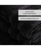 Set de 2 serviettes et 2 draps de bain gris foncé - 2x(50x100 cm) + 2x(70x140 cm)