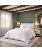 Taie de traversin en percale de coton uni blanche - 86x185cm