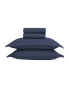 Ensemble de draps satin de coton rayure tissé dobby Jacquard bleu 11 - 180x200 cm