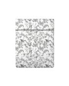 Drap plat en satin de coton Colibri botanique noir gris - 240x300 cm