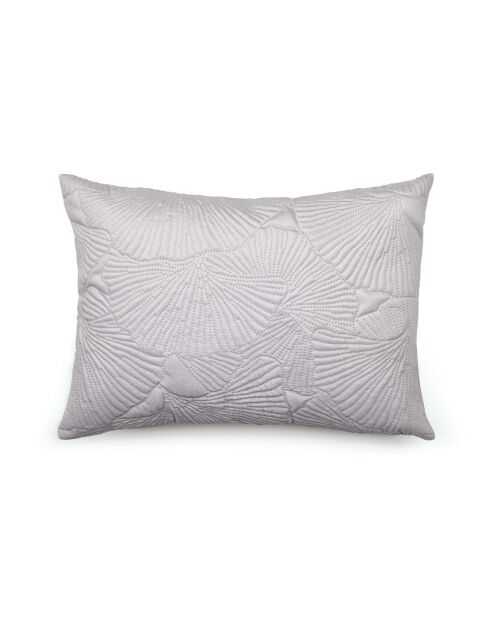 Fluwelen kussenhoes met taupe bloemenmotief - 30x50 cm