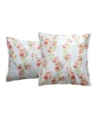 Taie d'oreiller Mila satin imprimée fleurs rouges