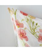 Taie d'oreiller Mila satin imprimée fleurs rouges