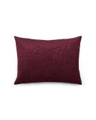 Fluwelen kussenhoes met bordeauxrood bloemenmotief - 30x50 cm