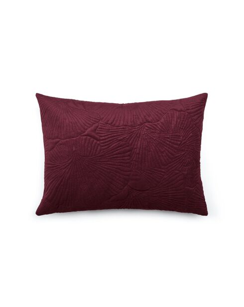 Fluwelen kussenhoes met bordeauxrood bloemenmotief - 30x50 cm
