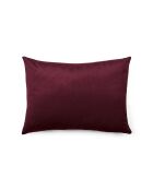Fluwelen kussenhoes met bordeauxrood bloemenmotief - 30x50 cm