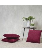 Fluwelen kussenhoes met bordeauxrood bloemenmotief - 30x50 cm