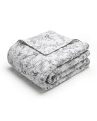 XL beddensprei Botanical Hummingbird zwartgrijs - 220x250 cm