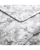 XL beddensprei Botanical Hummingbird zwartgrijs - 220x250 cm