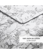 XL beddensprei Botanical Hummingbird zwartgrijs - 220x250 cm