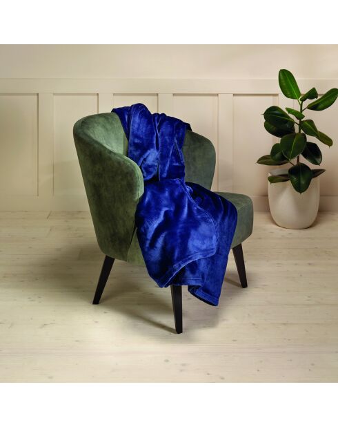 Blaue Maxi-Fleecedecke/Tagesdecke, 180 x 220 cm