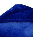 Blaue Maxi-Fleecedecke/Tagesdecke, 180 x 220 cm
