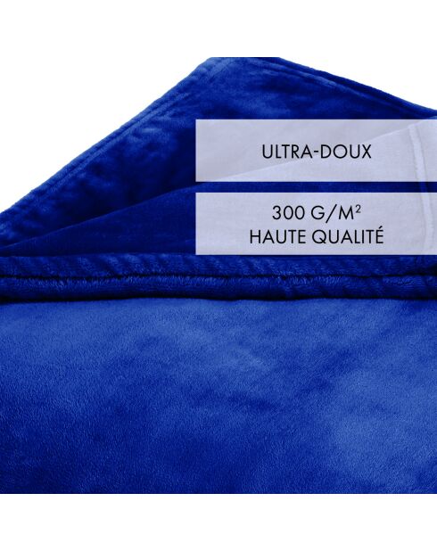Blaue Maxi-Fleecedecke/Tagesdecke, 180 x 220 cm