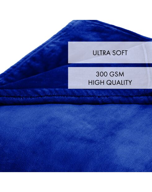 Blaue Maxi-Fleecedecke/Tagesdecke, 180 x 220 cm