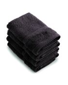 Set de 4 serviettes d'invitées gris foncé - 30 cm