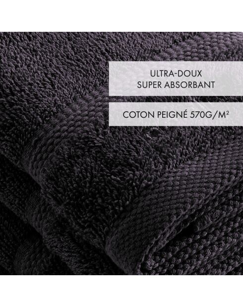 Set de 4 serviettes d'invitées gris foncé - 30 cm