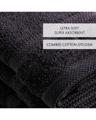 Set de 4 serviettes d'invitées gris foncé - 30 cm