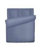 Copripiumino + 2 federe in raso di cotone a righe intrecciate Dobby Jacquard blu