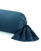 Uniblaue Kissenhülle aus Baumwollgaze 14 - 43x210 cm