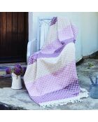 Zacht geweven katoenen plaid Chevron roze/mauve - 130x170 cm