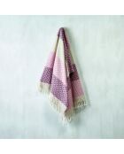 Zacht geweven katoenen plaid Chevron roze/mauve - 130x170 cm
